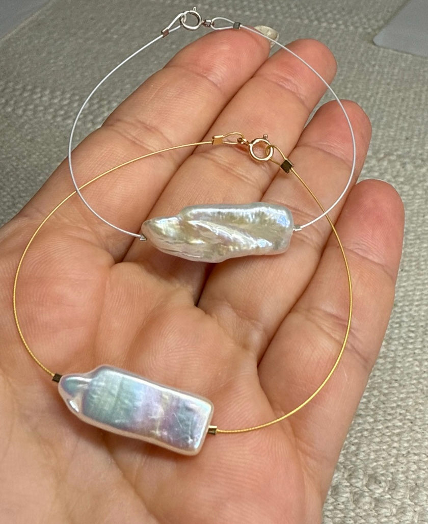 Gold Dainty 1 Pearl 6.5in