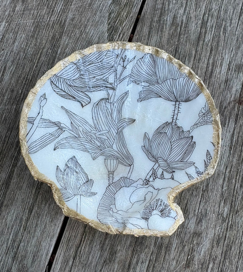 Floral Scallop Shell