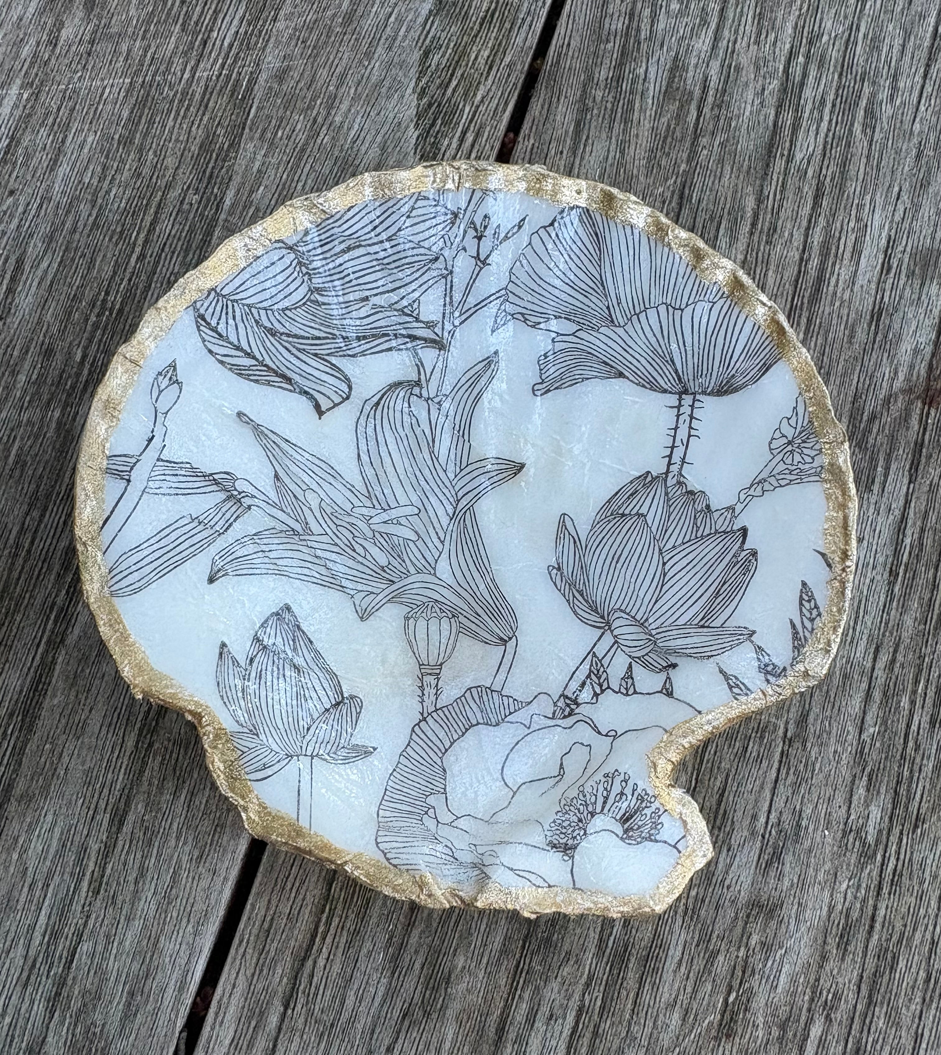 Floral Scallop Shell