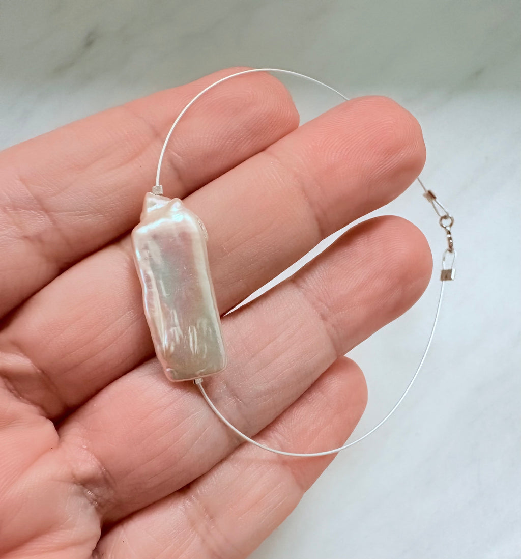 Silver Dainty 1 Pearl 7in