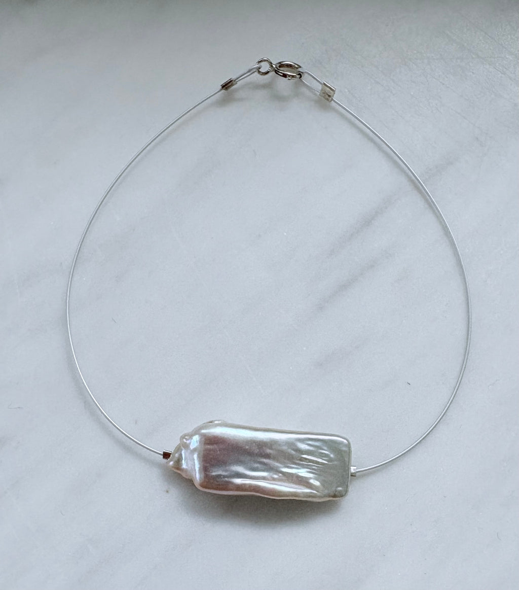 Silver Dainty 1 Pearl 7in