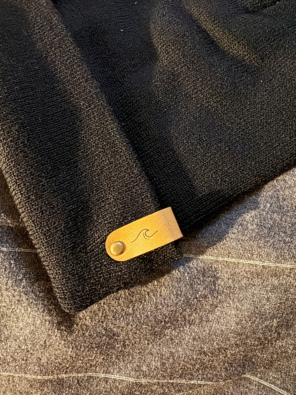 Black Beanie with Wave Tag