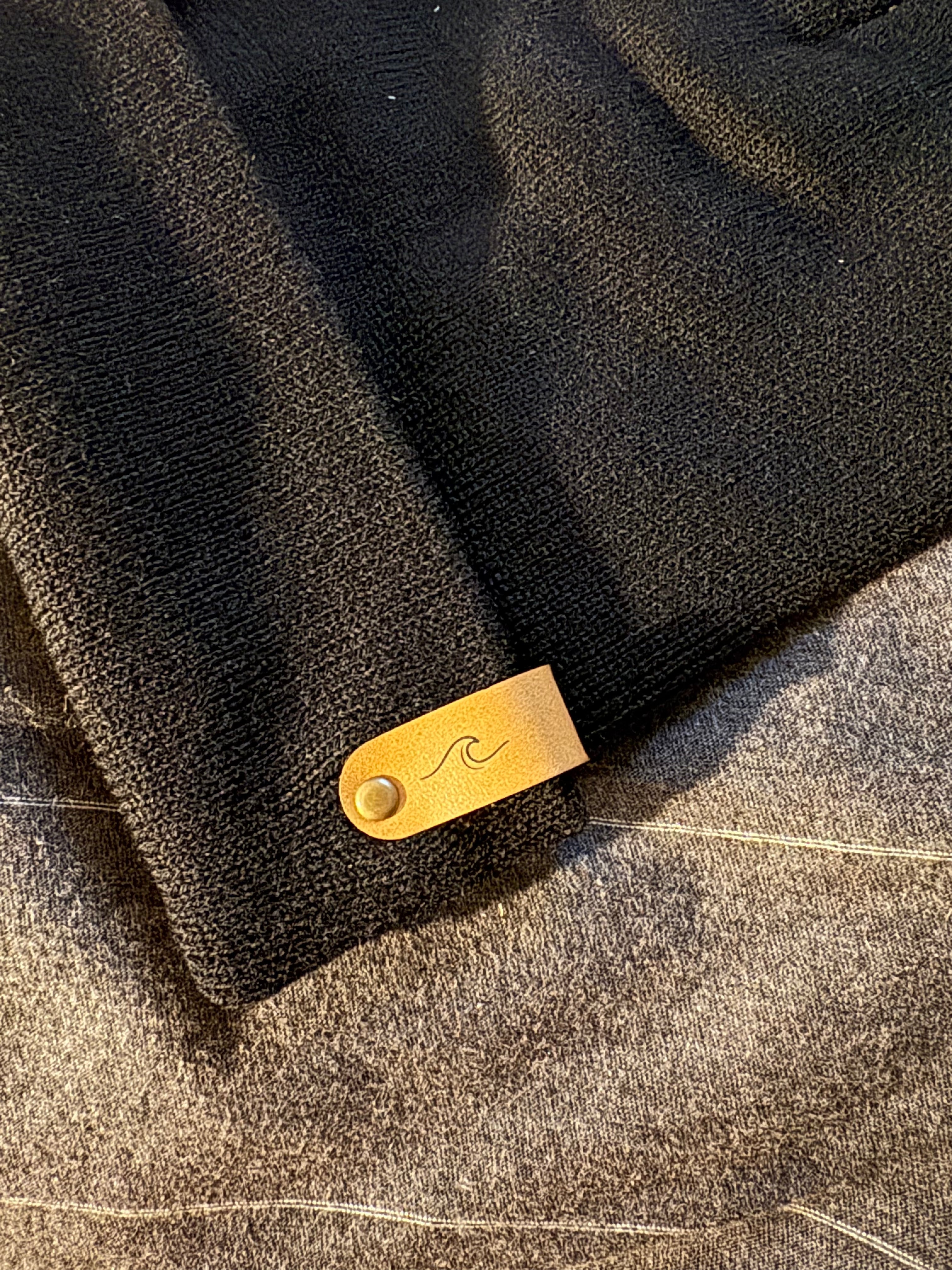 Black Beanie with Wave Tag