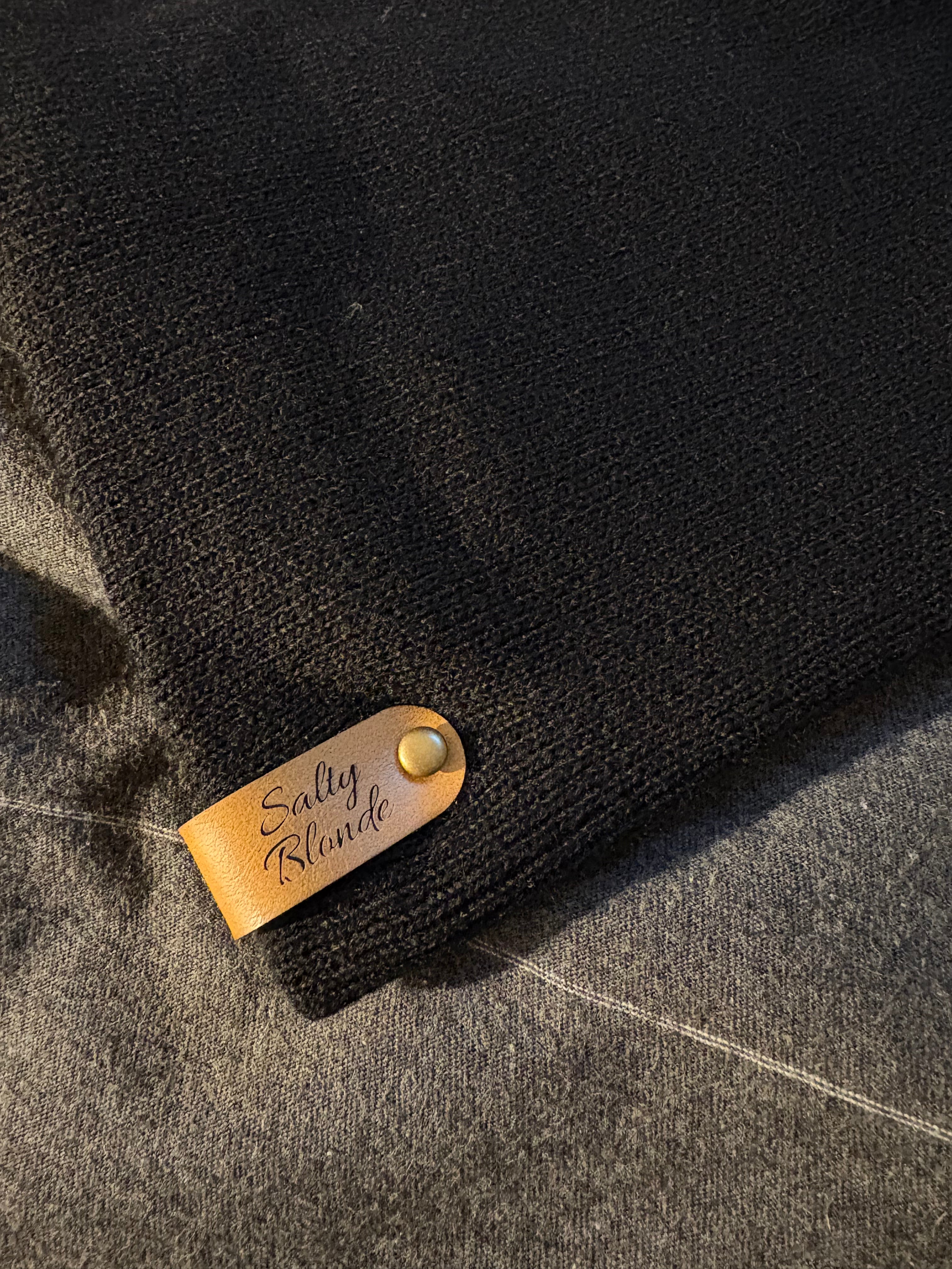 Black Beanie with Wave Tag